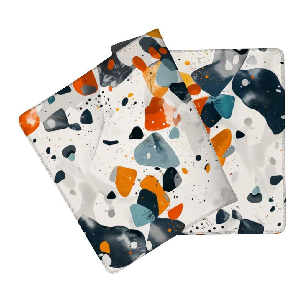 Artistic Terrazzo Marble Desk Mat | Boho Tile Pattern for Creative Souls | Aesthetic Mouse Pad