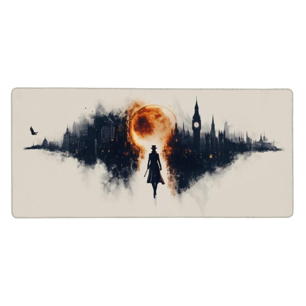 Sherlock Noir Mouse Pad | Cinematic, London Steampunk Decor | Dark Academia Aesthetic Mouse Pad