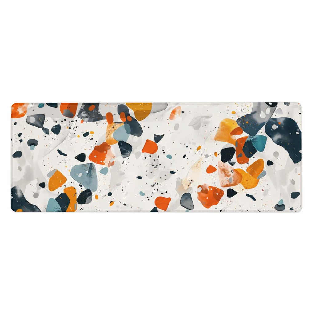Artistic Terrazzo Marble Desk Mat | Boho Tile Pattern for Creative Souls | Aesthetic Mouse Pad