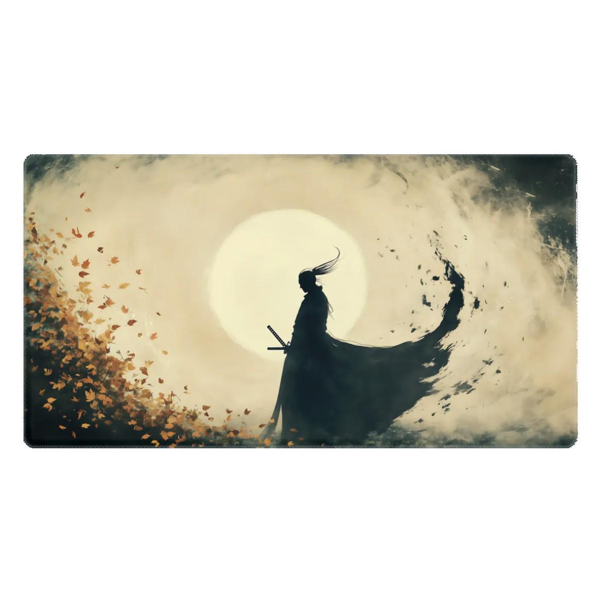 Ronin Samurai Desk Mat | Ink Art Style Sumi-e | Anime concept Mouse Pad