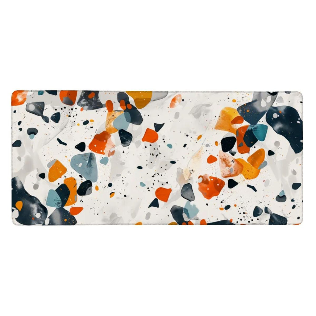 Artistic Terrazzo Marble Desk Mat | Boho Tile Pattern for Creative Souls | Aesthetic Mouse Pad
