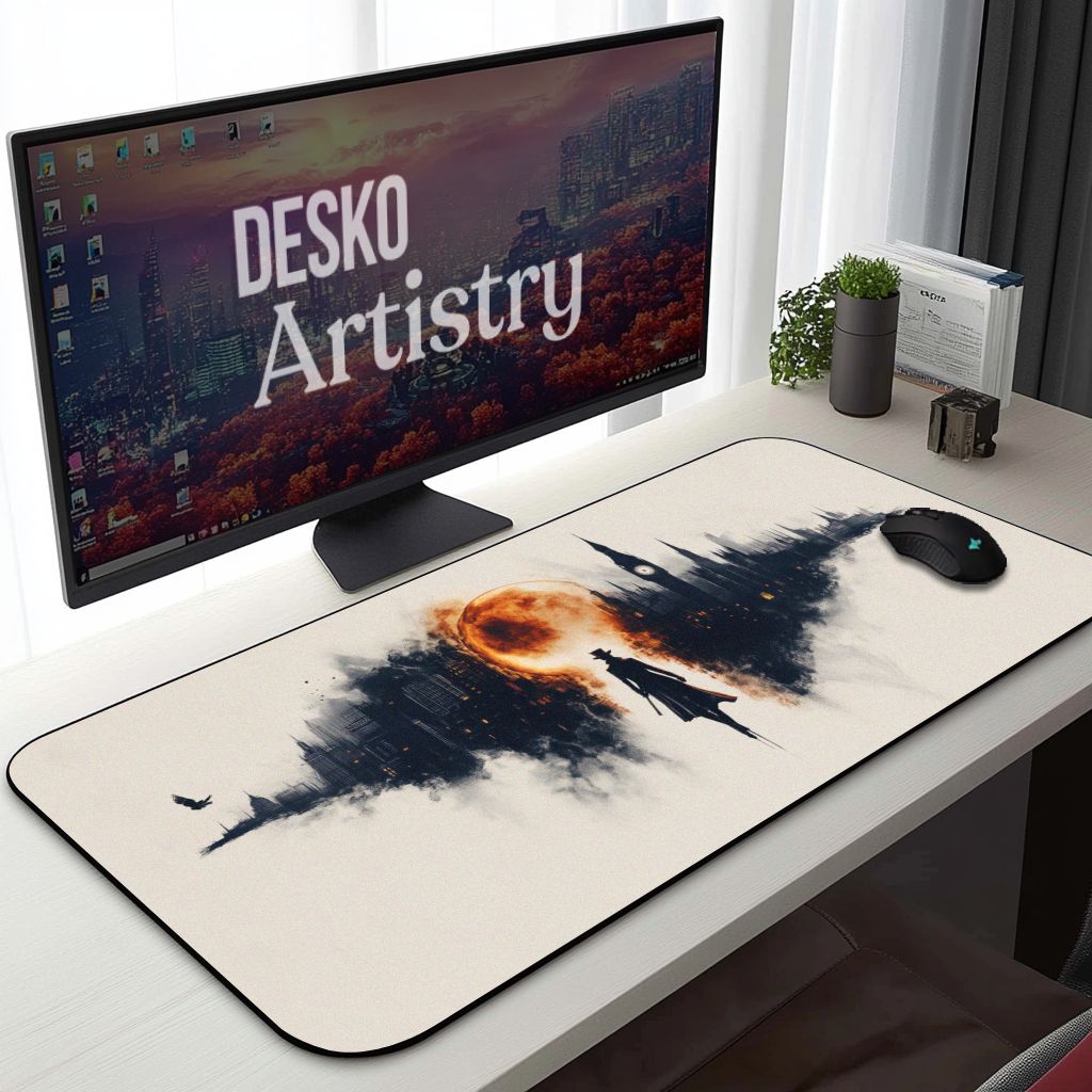 Sherlock Noir Mouse Pad | Cinematic, London Steampunk Decor | Dark Academia Aesthetic Mouse Pad