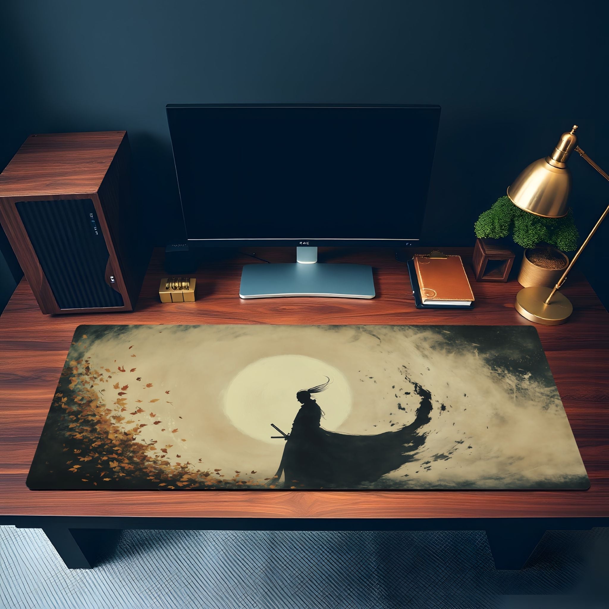 Ronin Samurai Desk Mat | Ink Art Style Sumi-e | Anime concept Mouse Pad