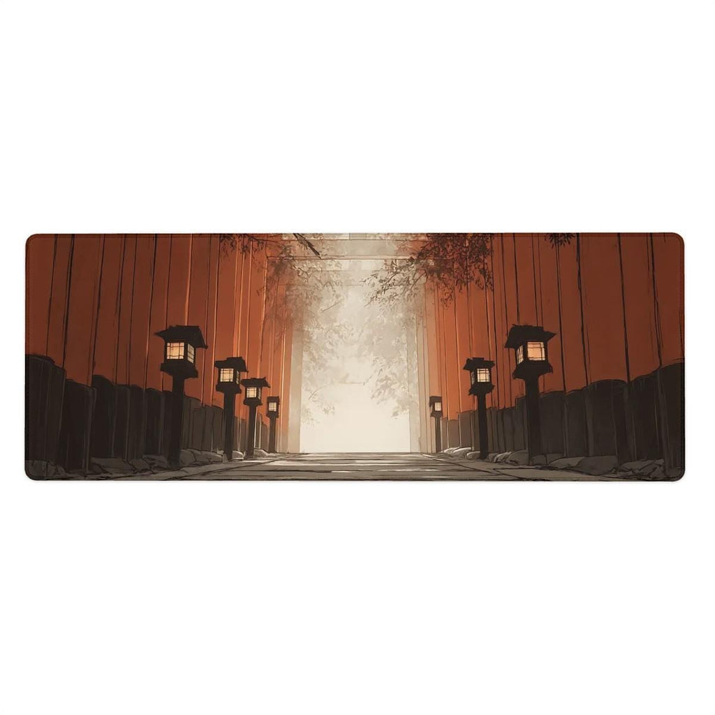 Japanese Red Gate Mouse Pad | Fushimi Inari Torii Path Desk Mat