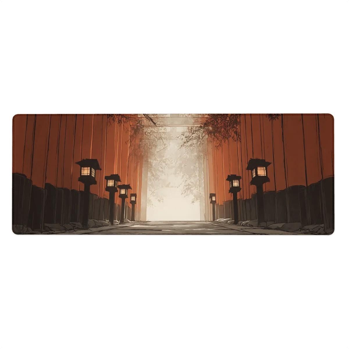 Japanese Red Gate Mouse Pad | Fushimi Inari Torii Path Desk Mat