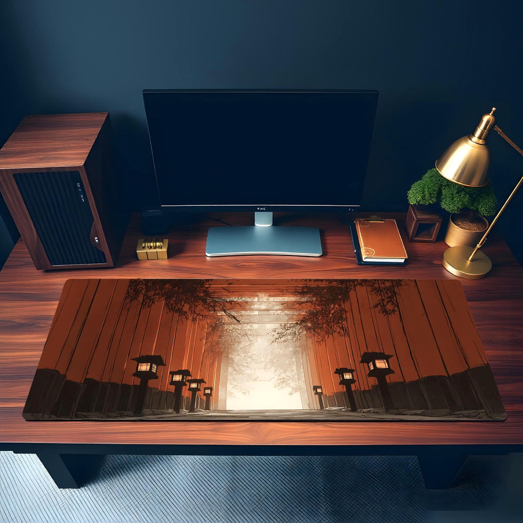 Japanese Red Gate Mouse Pad | Fushimi Inari Torii Path Desk Mat