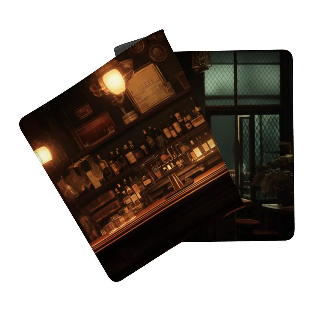 Classic Bar Desk Mat | Old Fashioned Moody Bar Mouse Pad | Aesthetic Dark Wood Amber Vibes