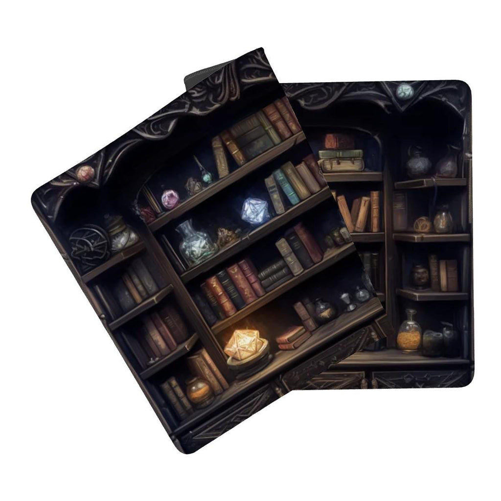 Spellbook Library Desk Mat | Magical Bookshelf Mouse Pad, Wizard Desk Pad | Dark Academia Fantasy
