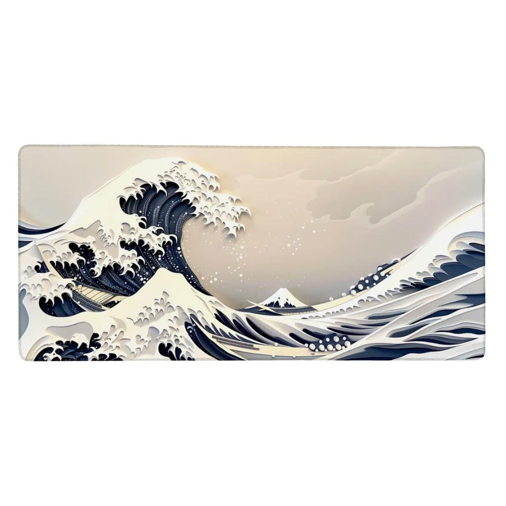Hokusai Great Wave Desk Mat | Japanese Paper Art,  Ocean Wave Gaming Desk Pad