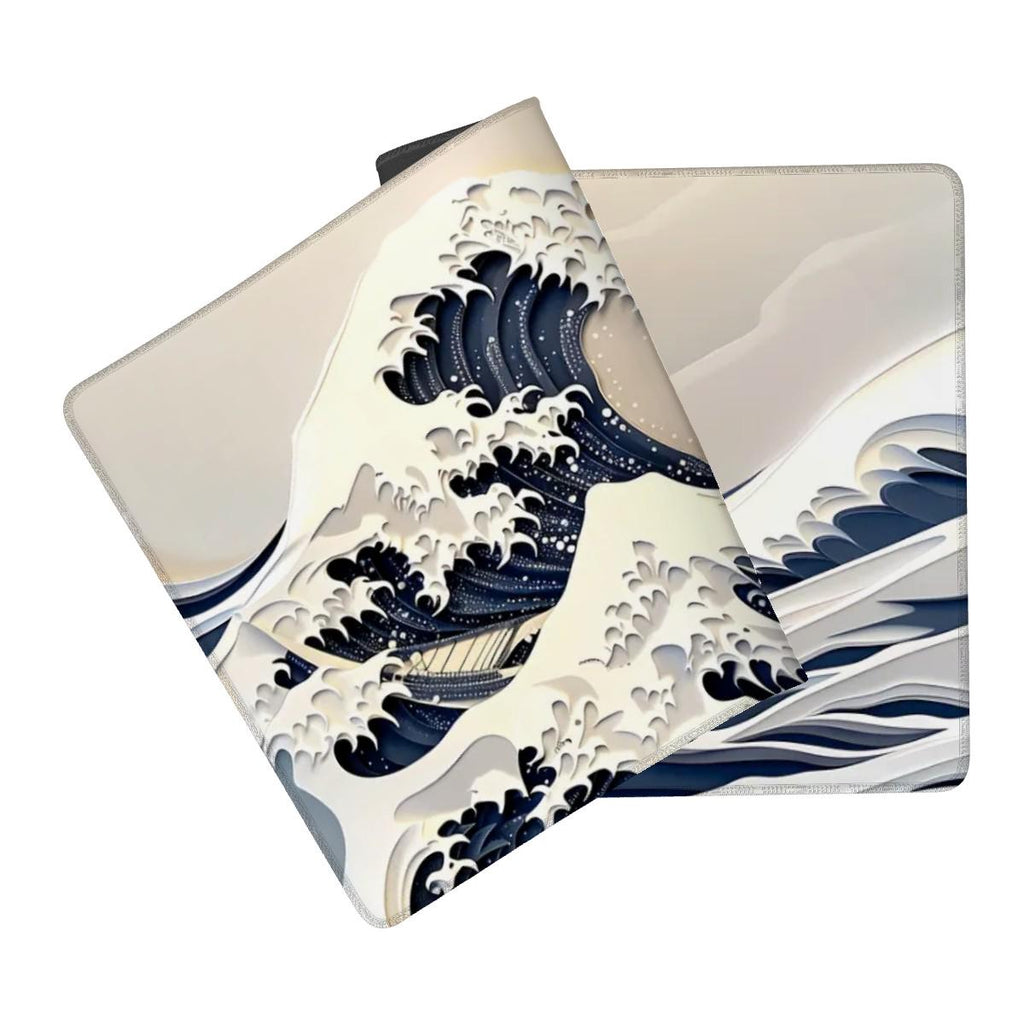 Hokusai Great Wave Desk Mat | Japanese Paper Art,  Ocean Wave Gaming Desk Pad
