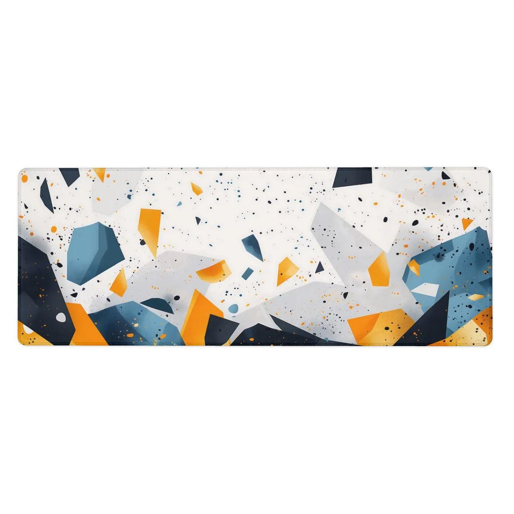 Abstract Geometric Desk Mat | Marble Terrazzo Pattern Mouse Pad