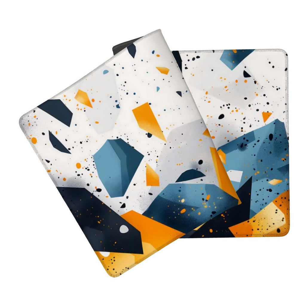 Abstract Geometric Desk Mat | Marble Terrazzo Pattern Mouse Pad
