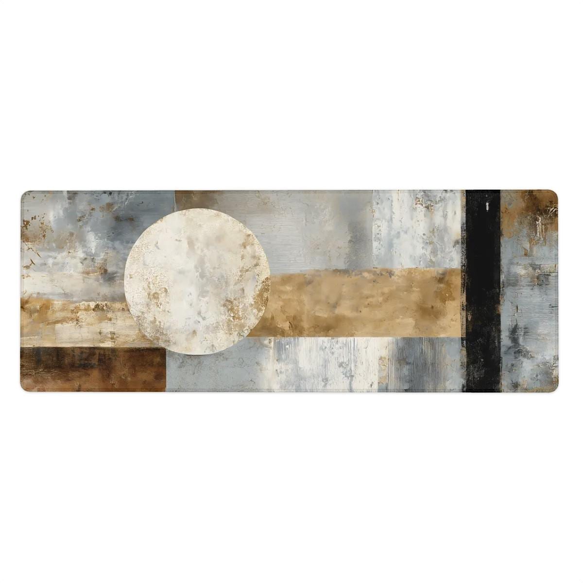 Industrial Abstract Desk Mat | Modern Geometric Mouse Pad | Neutral Textured Decor | Contemporary Art Gaming Pad | Minimalist Workspace