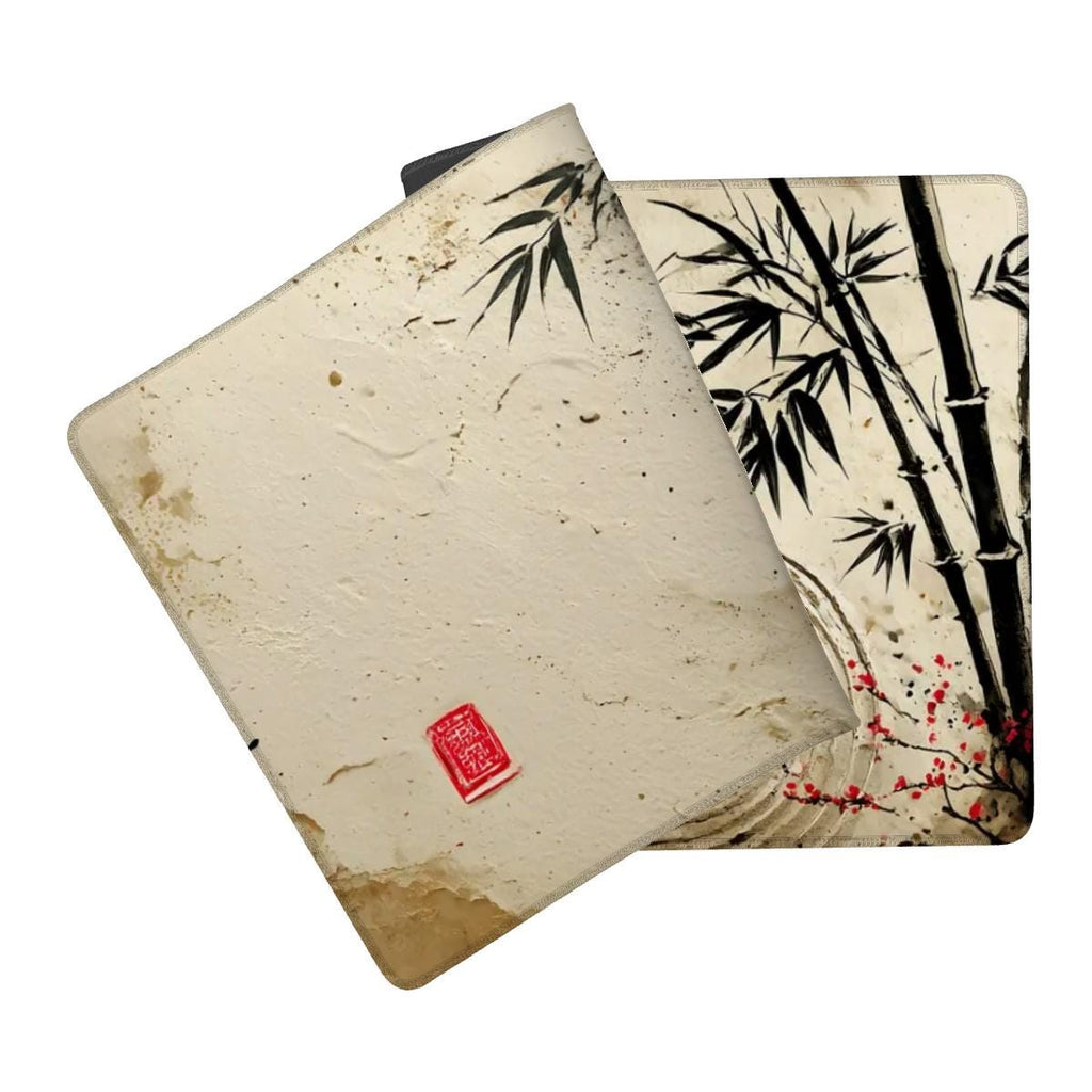 Bamboo Zen Japan Desk Mat | Large Mouse Pad with Japanese Meditation theme Design