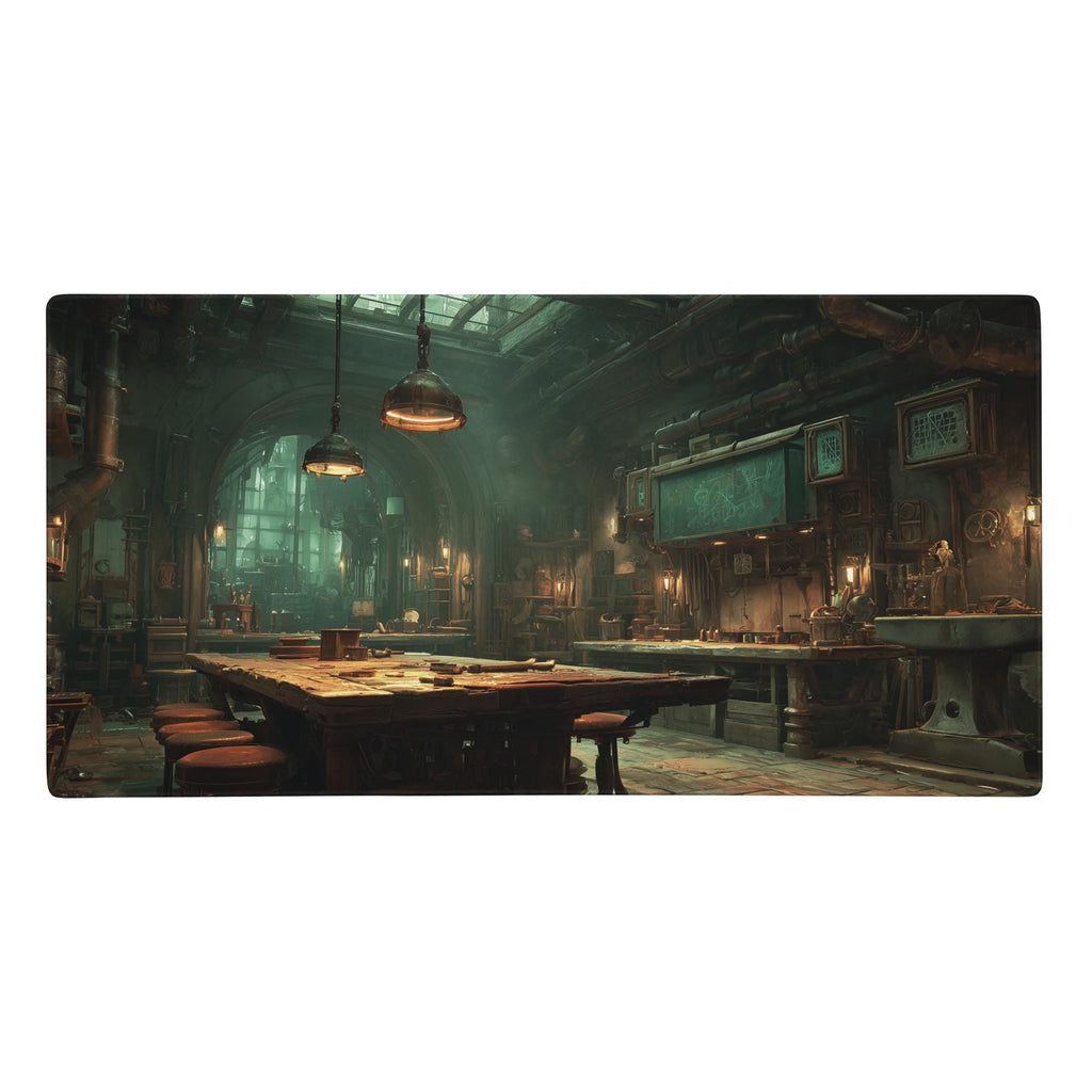 Steampunk Blacksmith Desk Mat | Fantasy Lab Mouse Pad - Industrial Aesthetic Arcane Style Gaming & Office Desk Pad