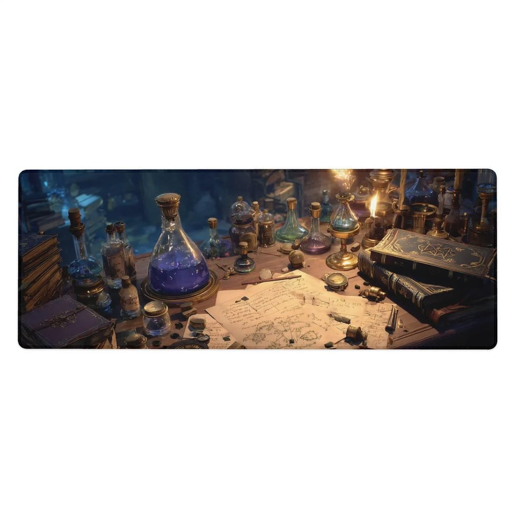 Alchemist Desk Mat | Vintage Potion Lab Mouse Pad - Gaslamp Fantasy Aesthetic Tabletop Gaming & Office Desk Pad