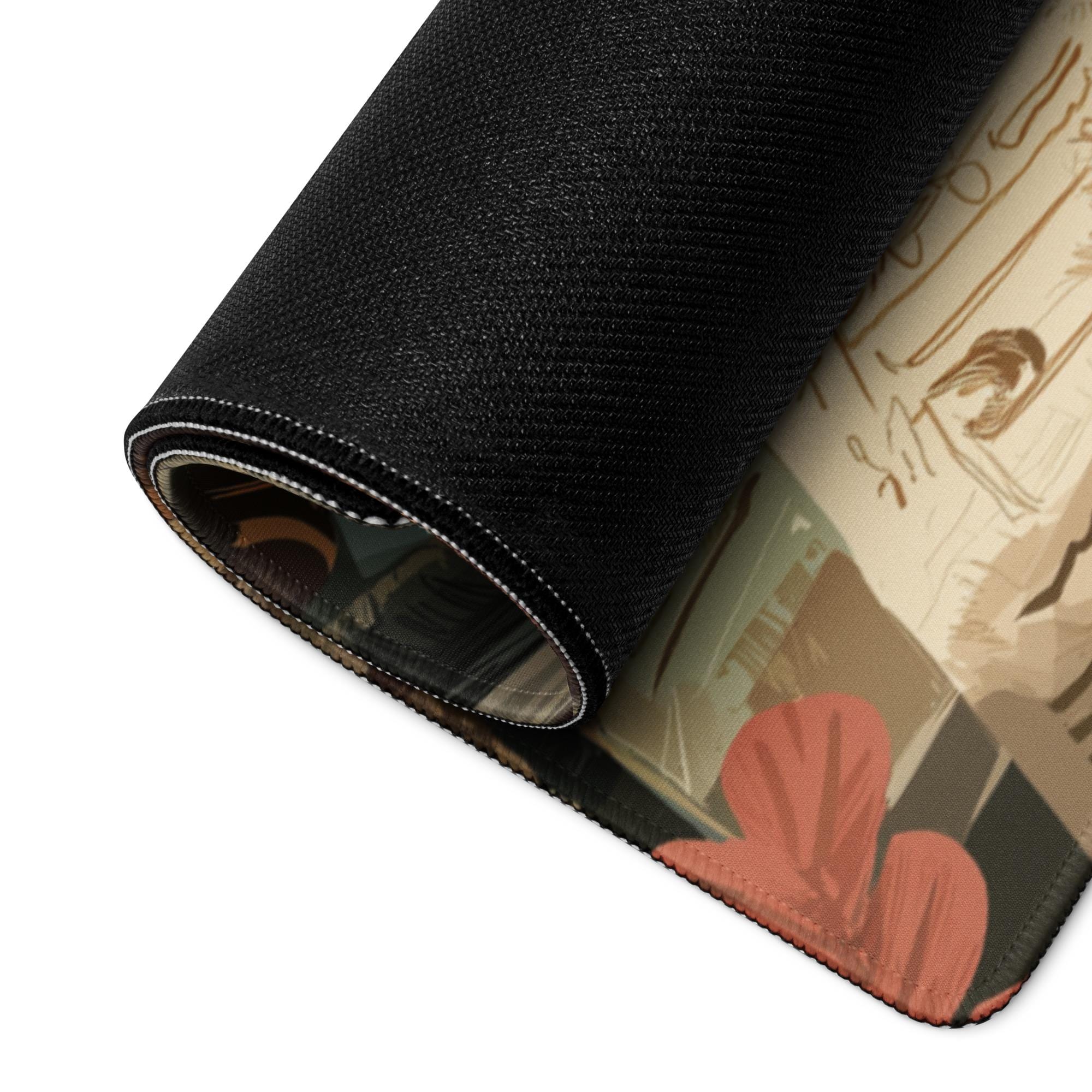 Witchy Halloween Desk Mat | Grimoire Scholarly Desk, Black Cats and Pumpkin Mouse Pad – Medieval Theme Desk Art