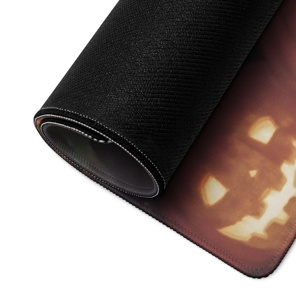 Giant Pumpkin House Desk Mat | Haunted Forest Halloween Jack O Lantern Scene – Spooky Horror Gaming Mouse Pad