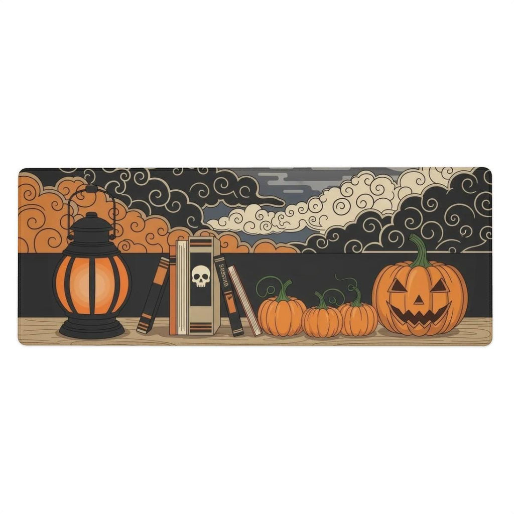 Halloween Cloud Patterns Desk Pad | Modern Japanese style Illustration with Festive Horror motifs